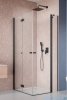 Radaway Nes Black KDD B / KDD II kabina 90x90cm lewa czarny mat przejrzyste 10024090-54-01L/10016090-54-01R
